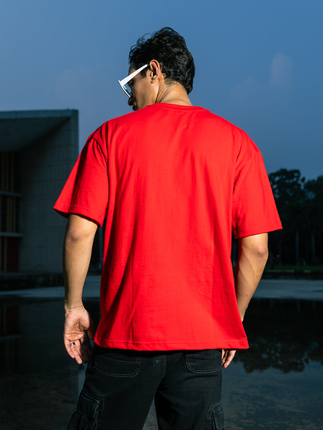 UNRL Red Men's Oversized T-Shirt