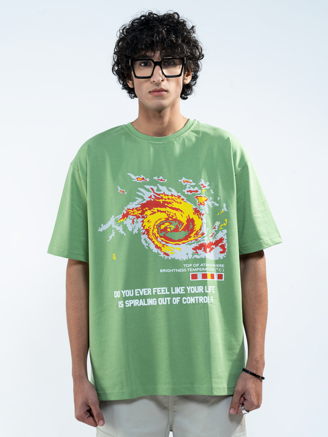 Galaxy Printed Green Men's T-Shirt