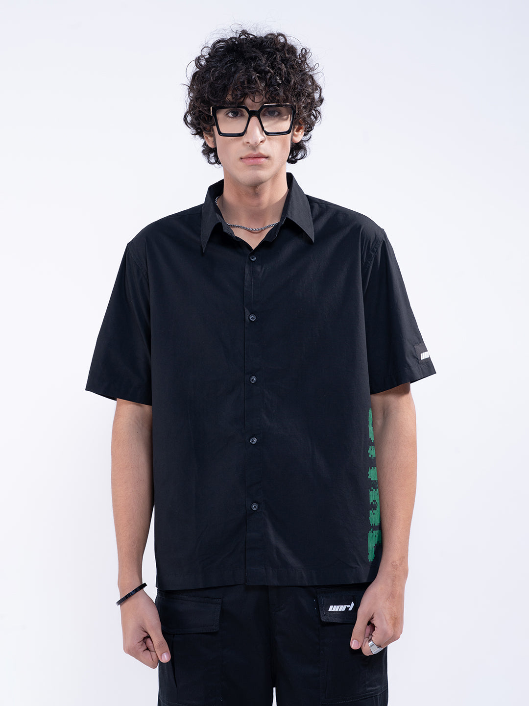 Virtual Space Men's Black Shirt