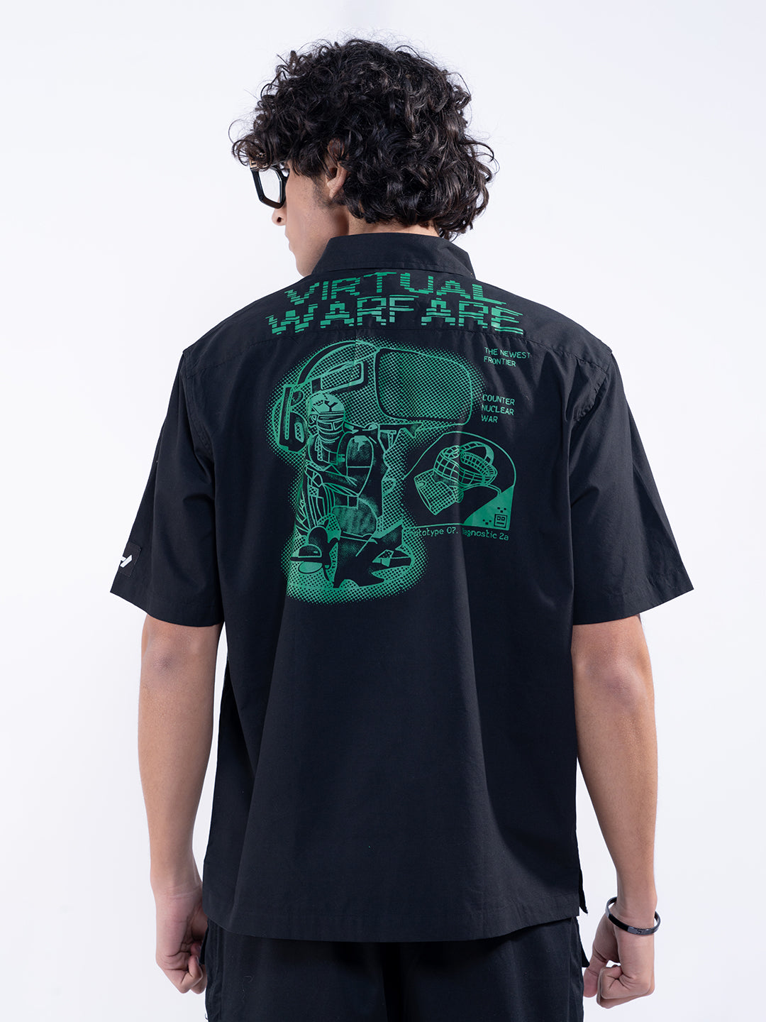 Virtual Space Men's Black Shirt