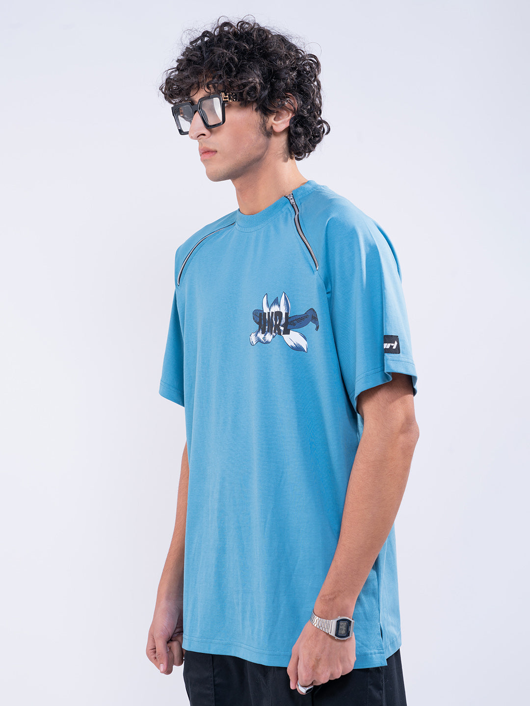 Remedy Zipper Graphic Blue T-Shirt