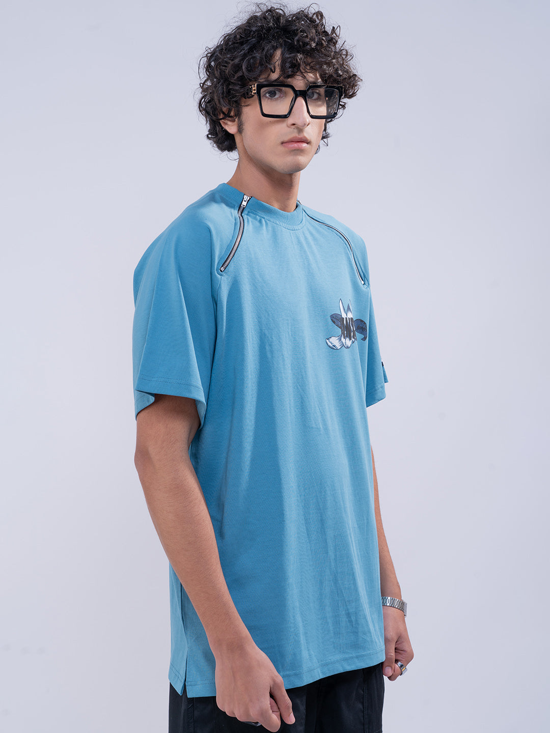 Remedy Zipper Graphic Blue T-Shirt