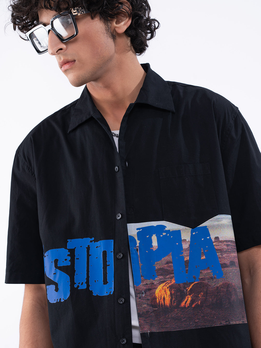 Dystopia Regular Men's Shirt in Black