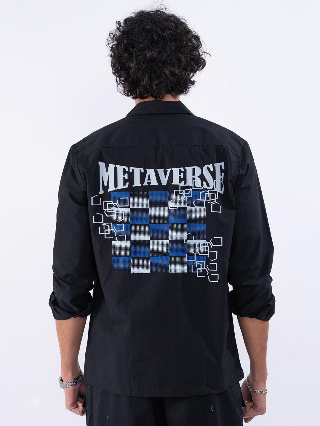 Metaverse Graphic Black Shirt