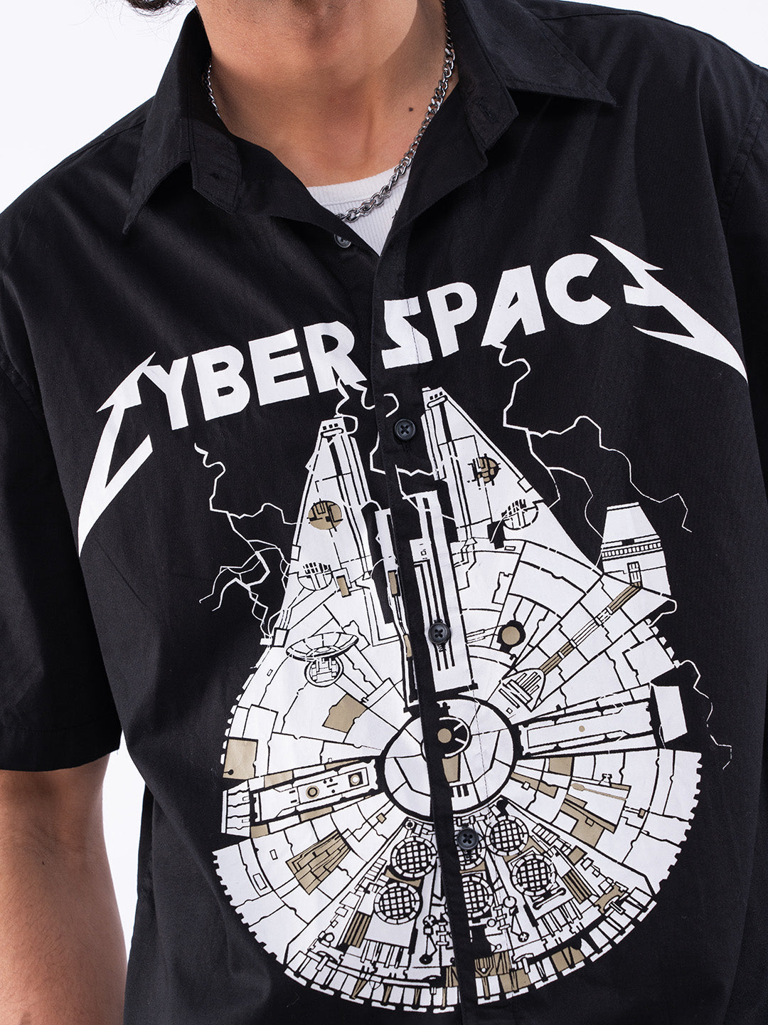 Digital Space Men's Black Shirt