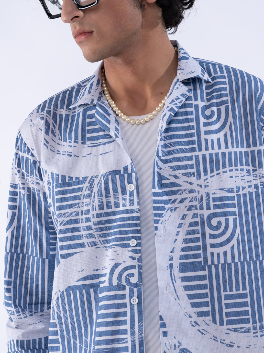 Aztec Print Cream Men's Shirt