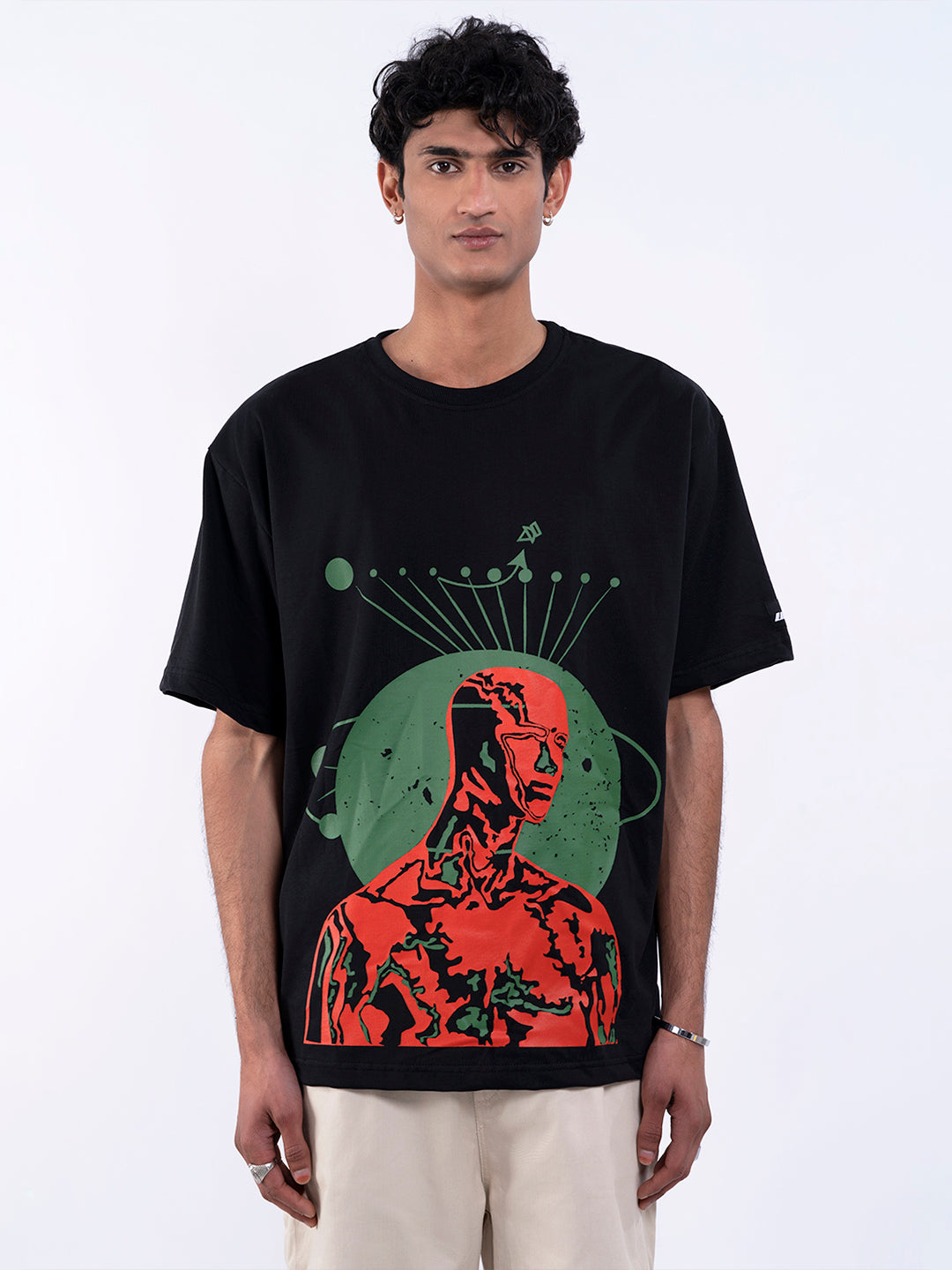 Third Dimension Graphic Black T-Shirt