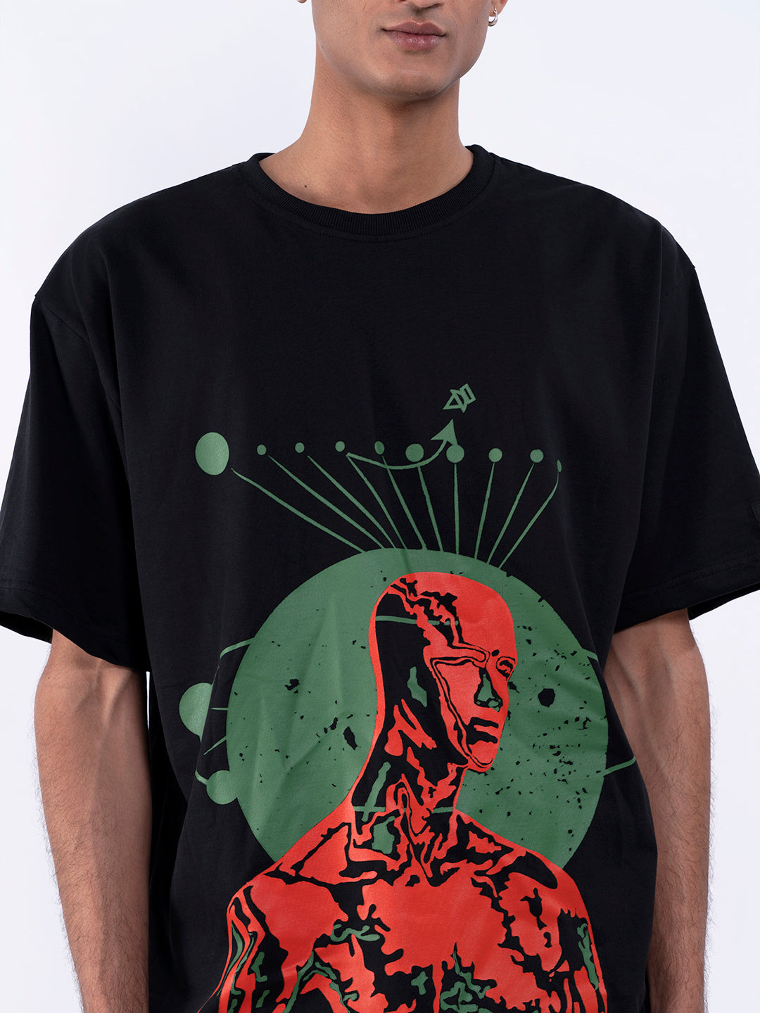 Third Dimension Graphic Black T-Shirt