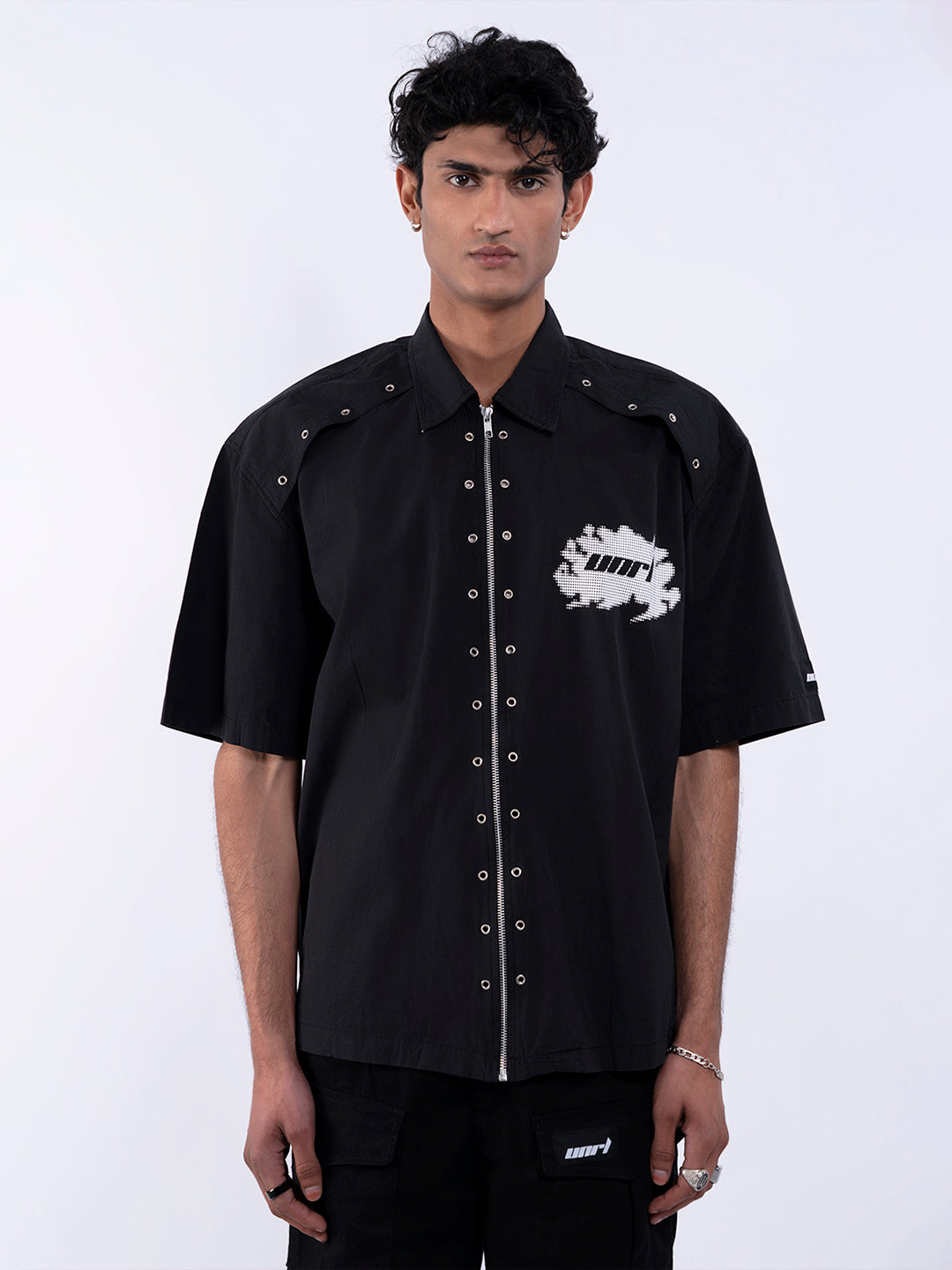 Diabolical Print Shirt in Black