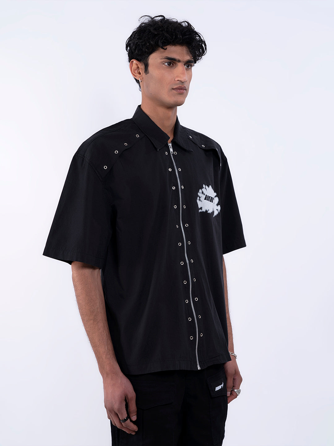 Diabolical Print Shirt in Black