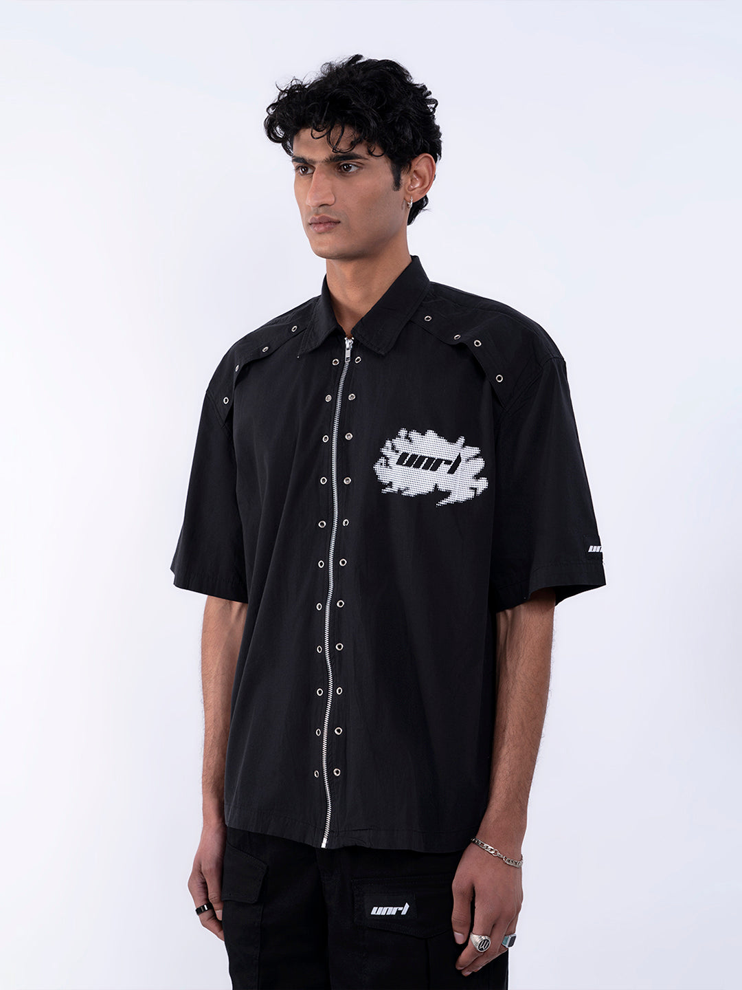 Diabolical Print Shirt in Black