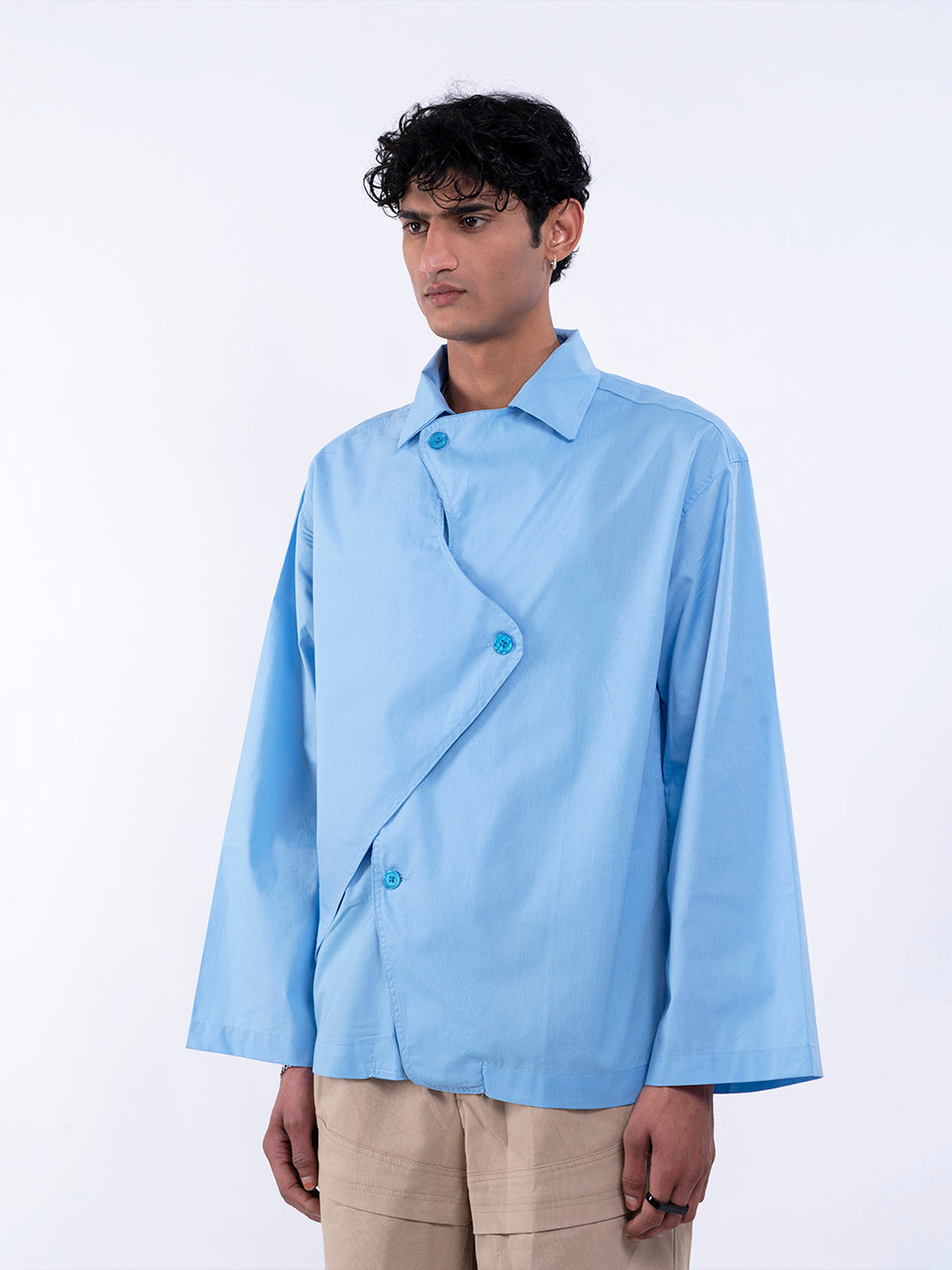 Blue Full Sleeve Panelled Shirt