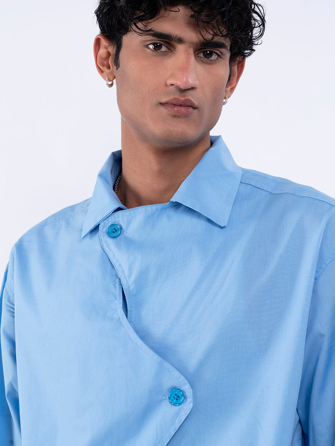 Blue Full Sleeve Panelled Shirt