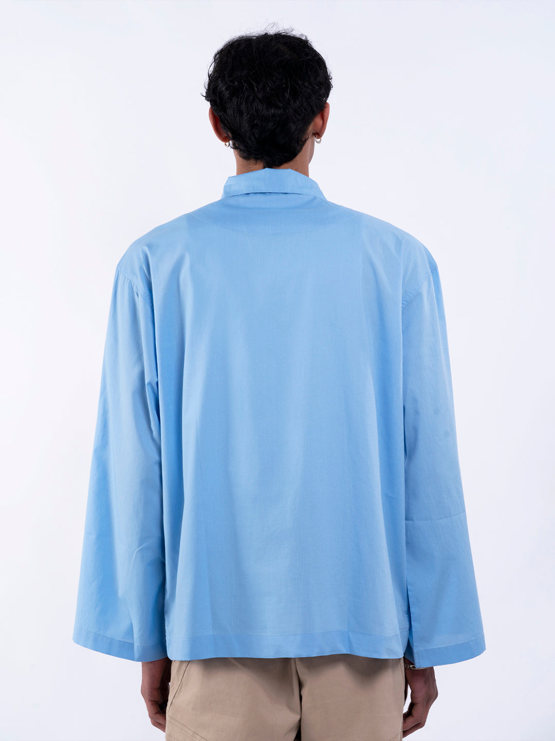 Blue Full Sleeve Panelled Shirt