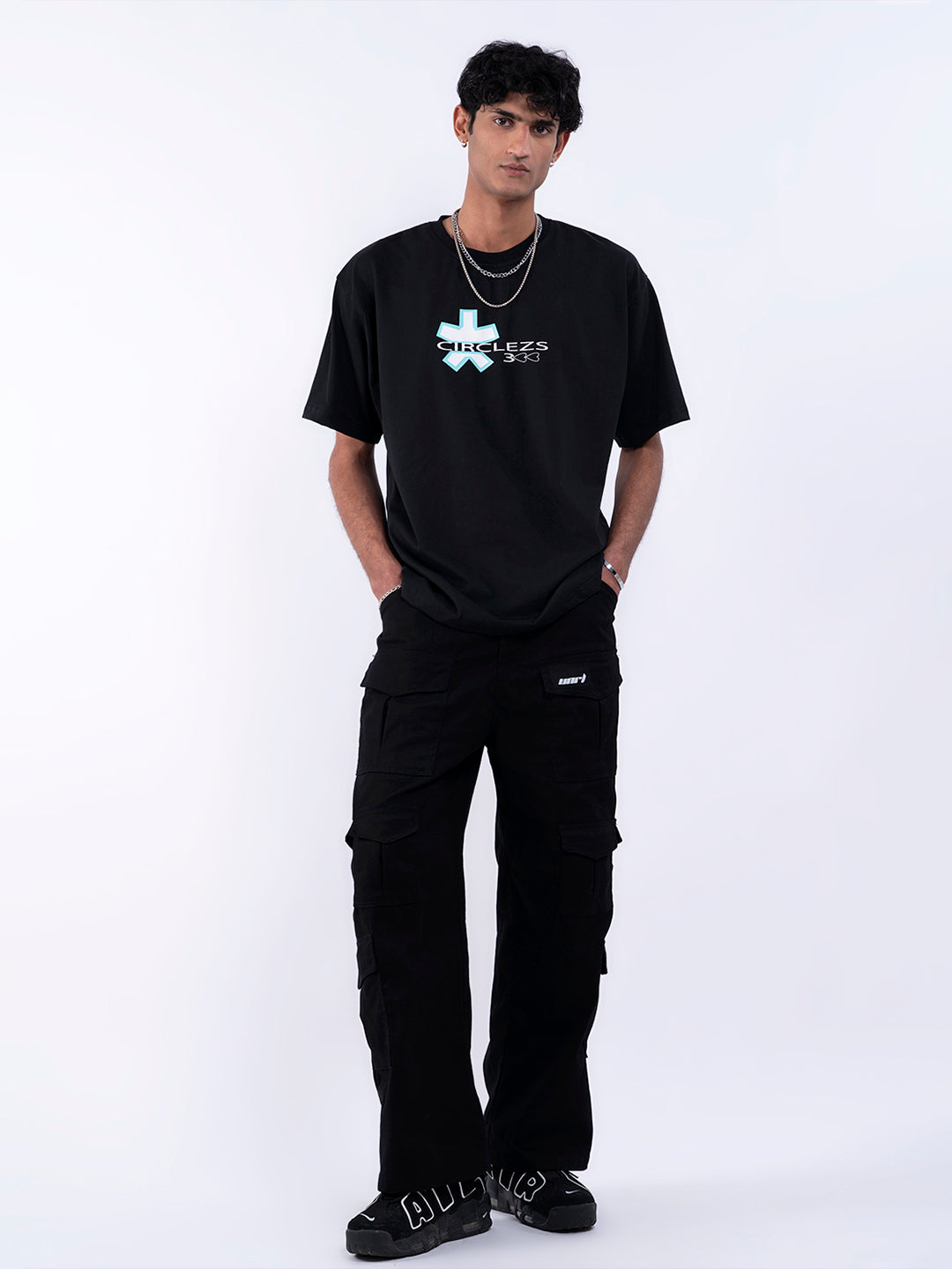 Men's Solid Oversized T-Shirt Black