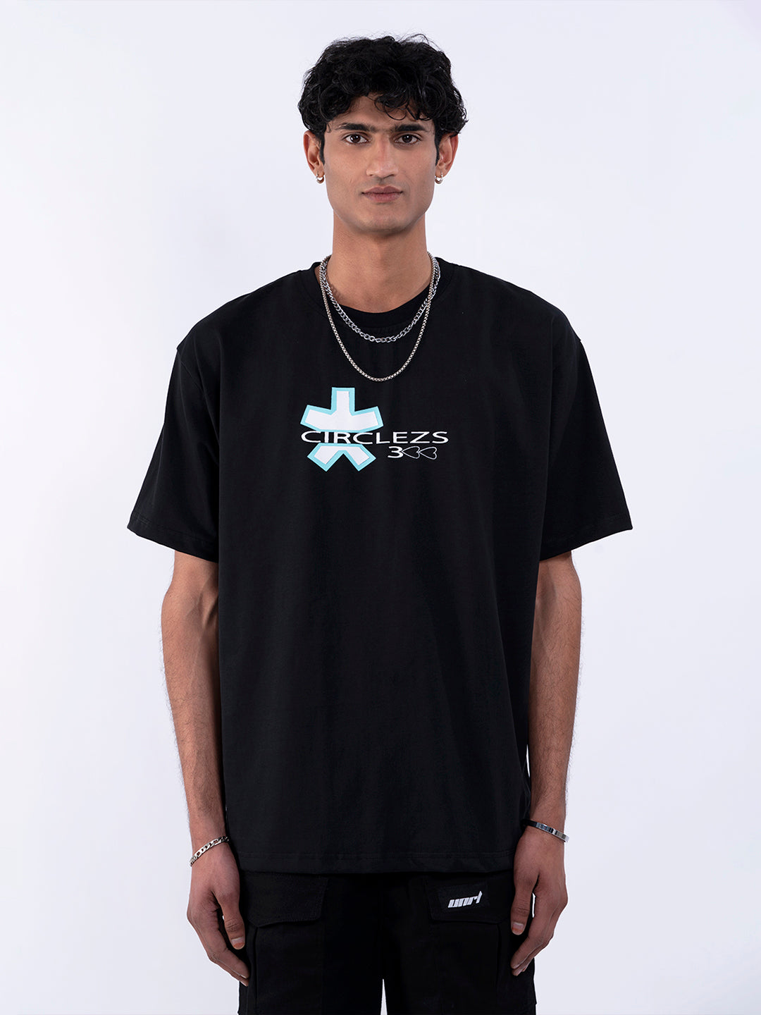 Men's Solid Oversized T-Shirt Black