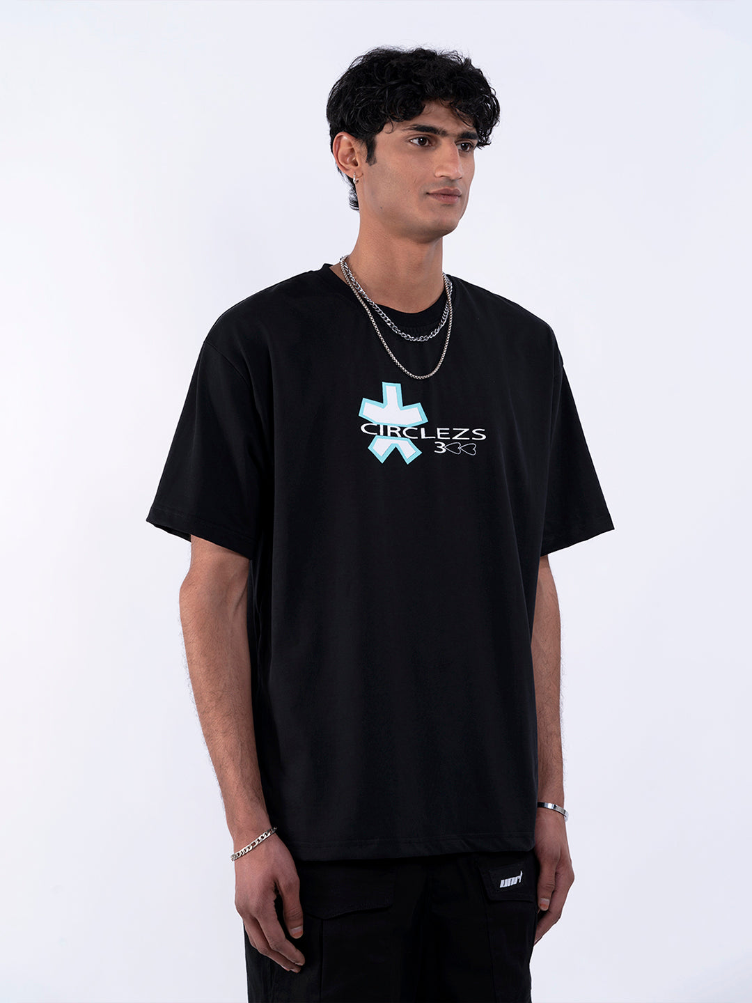 Men's Solid Oversized T-Shirt Black