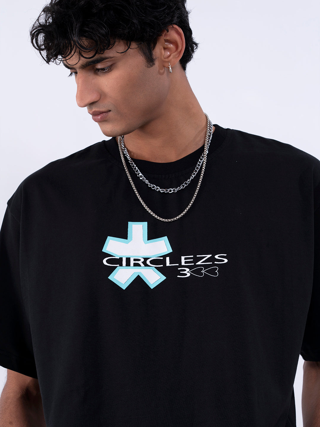 Men's Solid Oversized T-Shirt Black