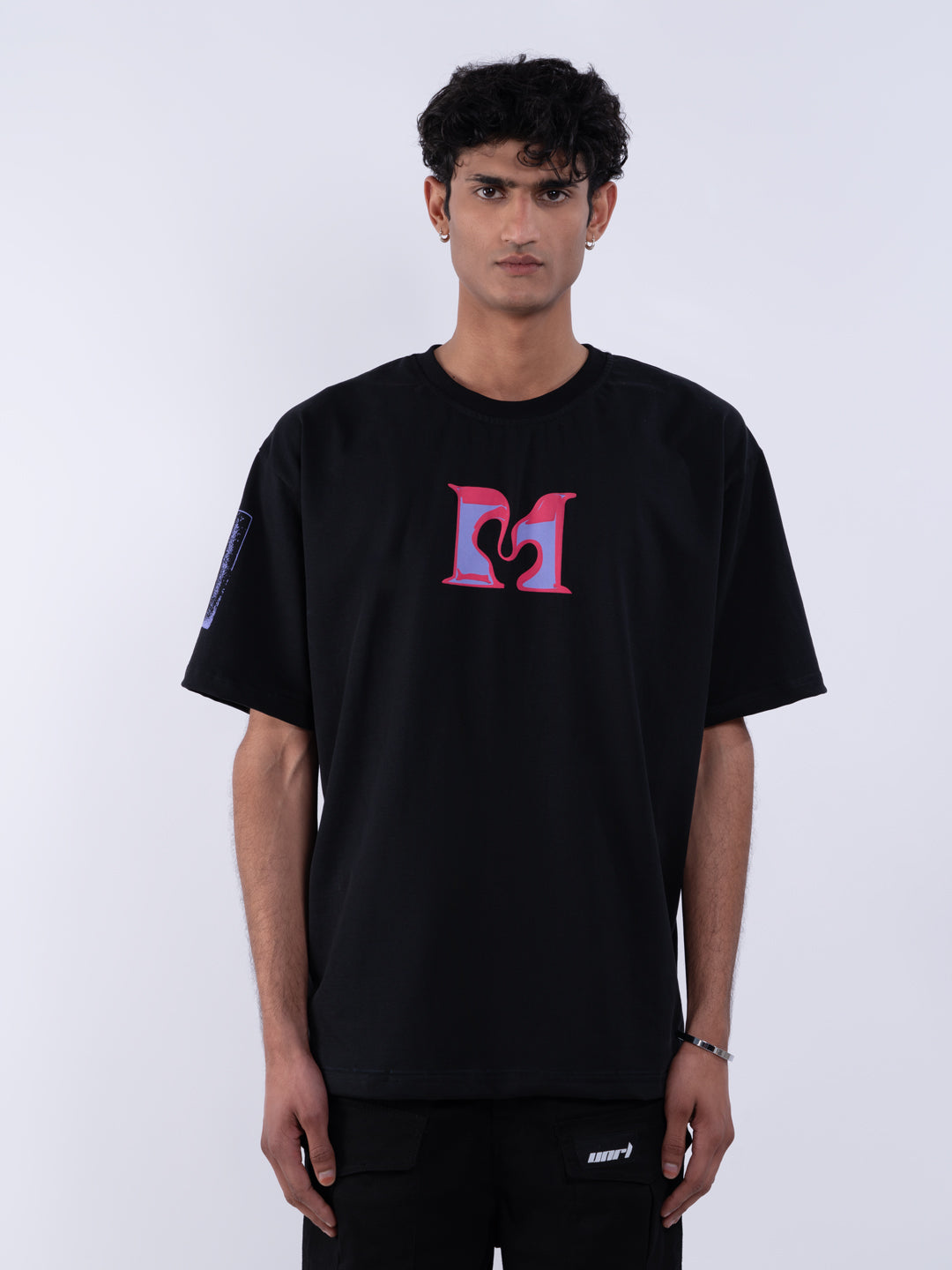 Parallel World Oversized Black T-Shirt