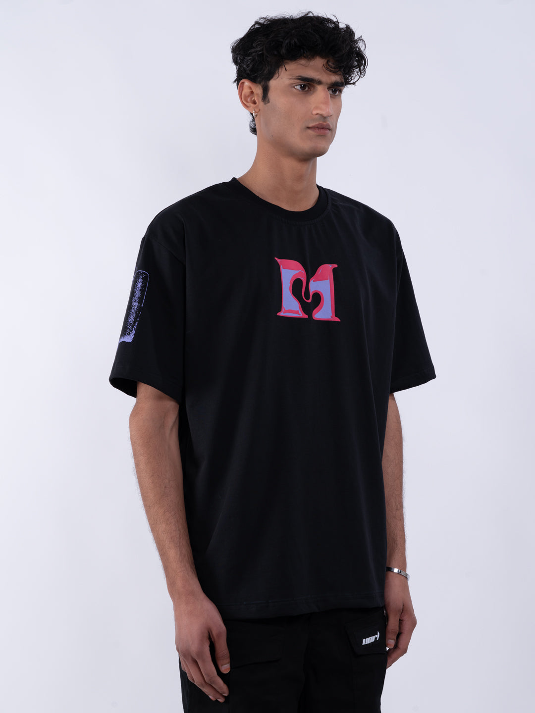 Parallel World Oversized Black T-Shirt