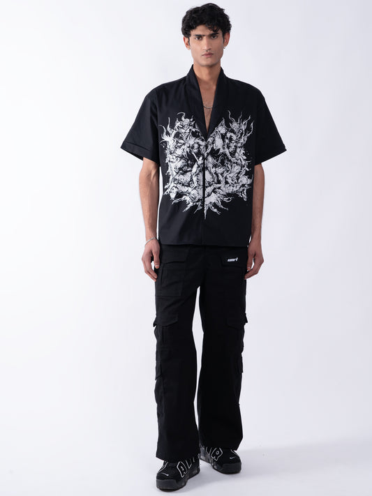 Dragon Print Black Shirt