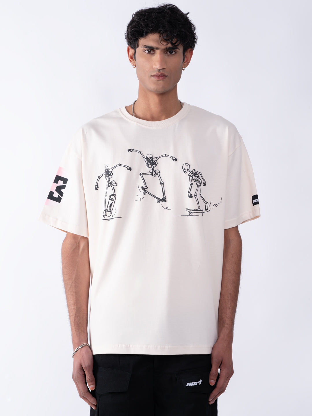 Blocked Roads Overszied T-Shirt Beige