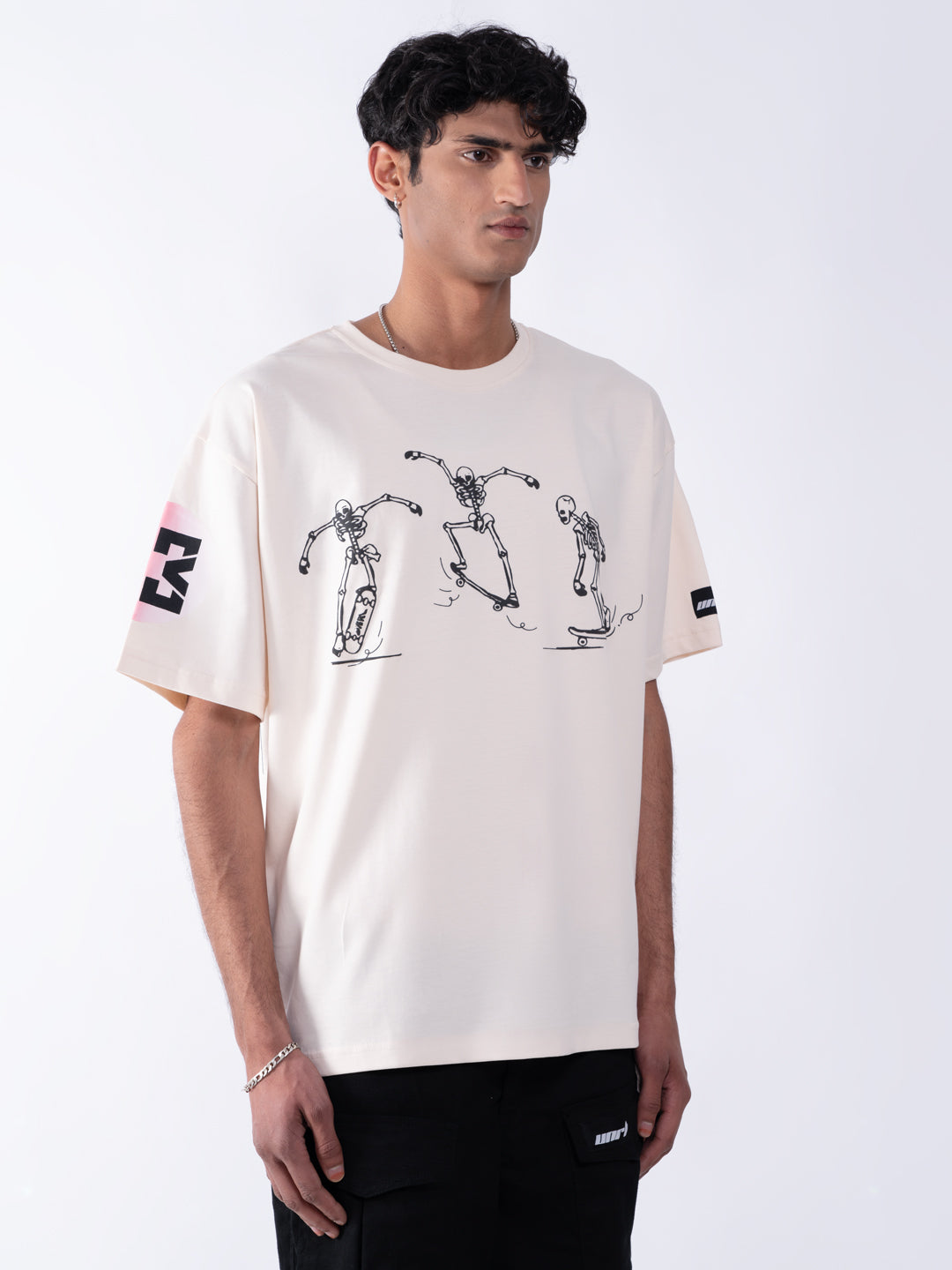 Blocked Roads Overszied T-Shirt Beige