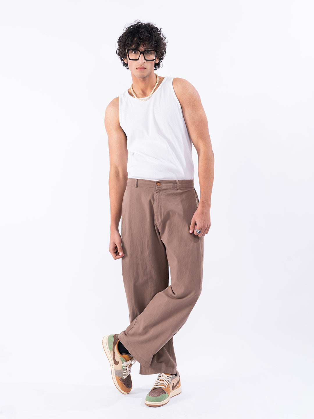 Regular Men's Brown Trousers