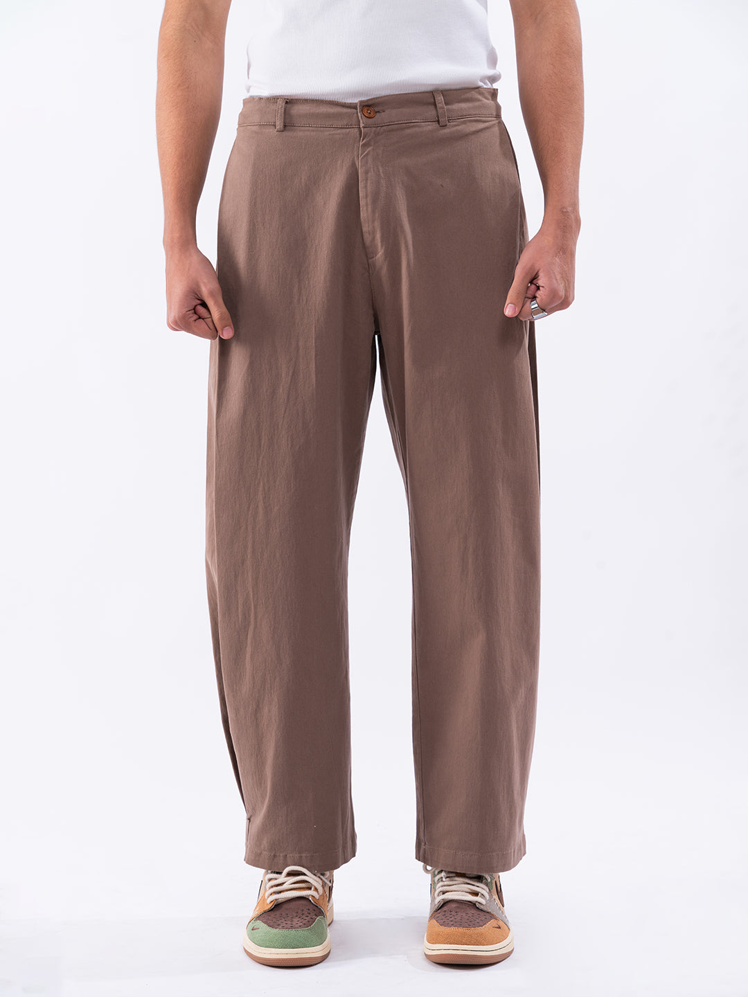 Regular Men's Brown Trousers