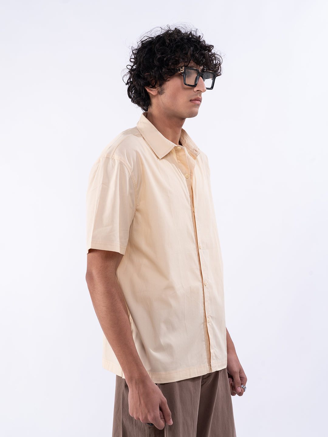 Regular Men's Cotton Shirt in Beige