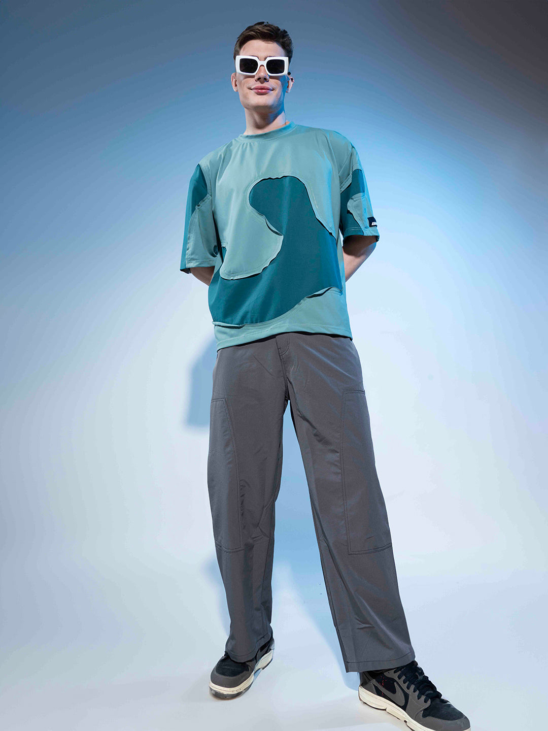 Colour Blocked Oversized Men's T-Shirt