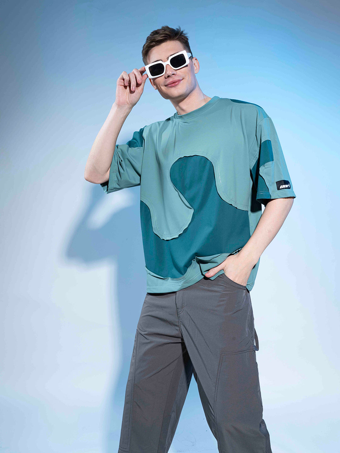 Colour Blocked Oversized Men's T-Shirt