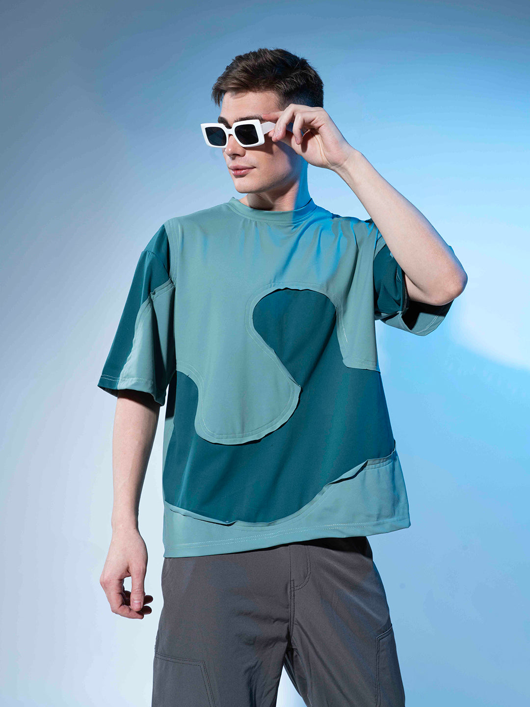 Colour Blocked Oversized Men's T-Shirt