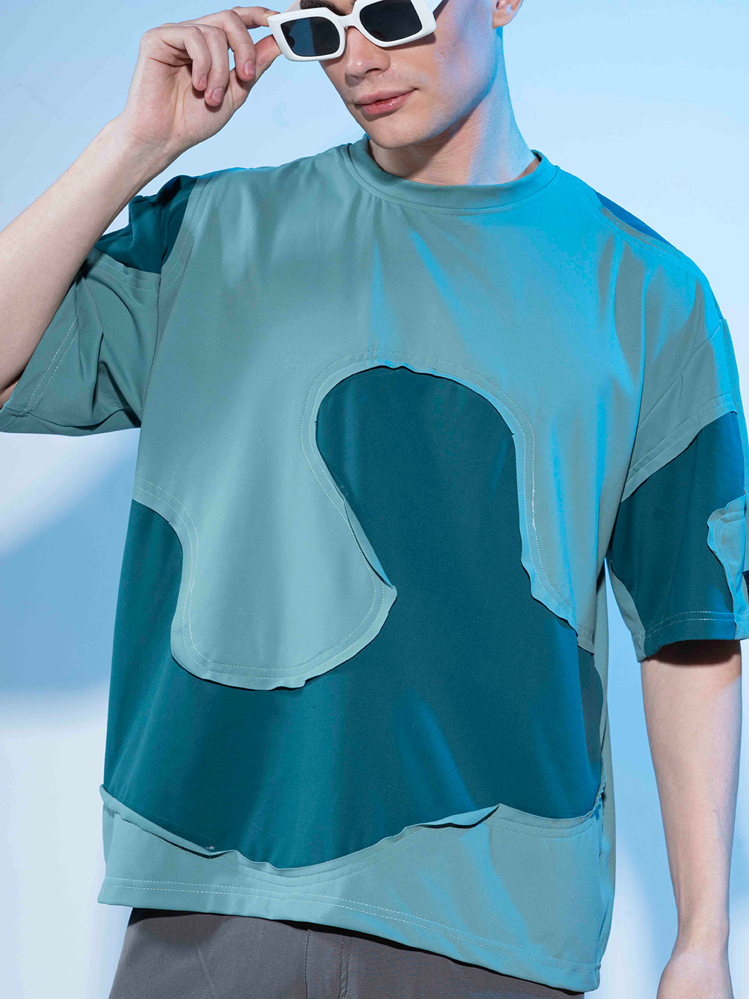 Colour Blocked Oversized Men's T-Shirt