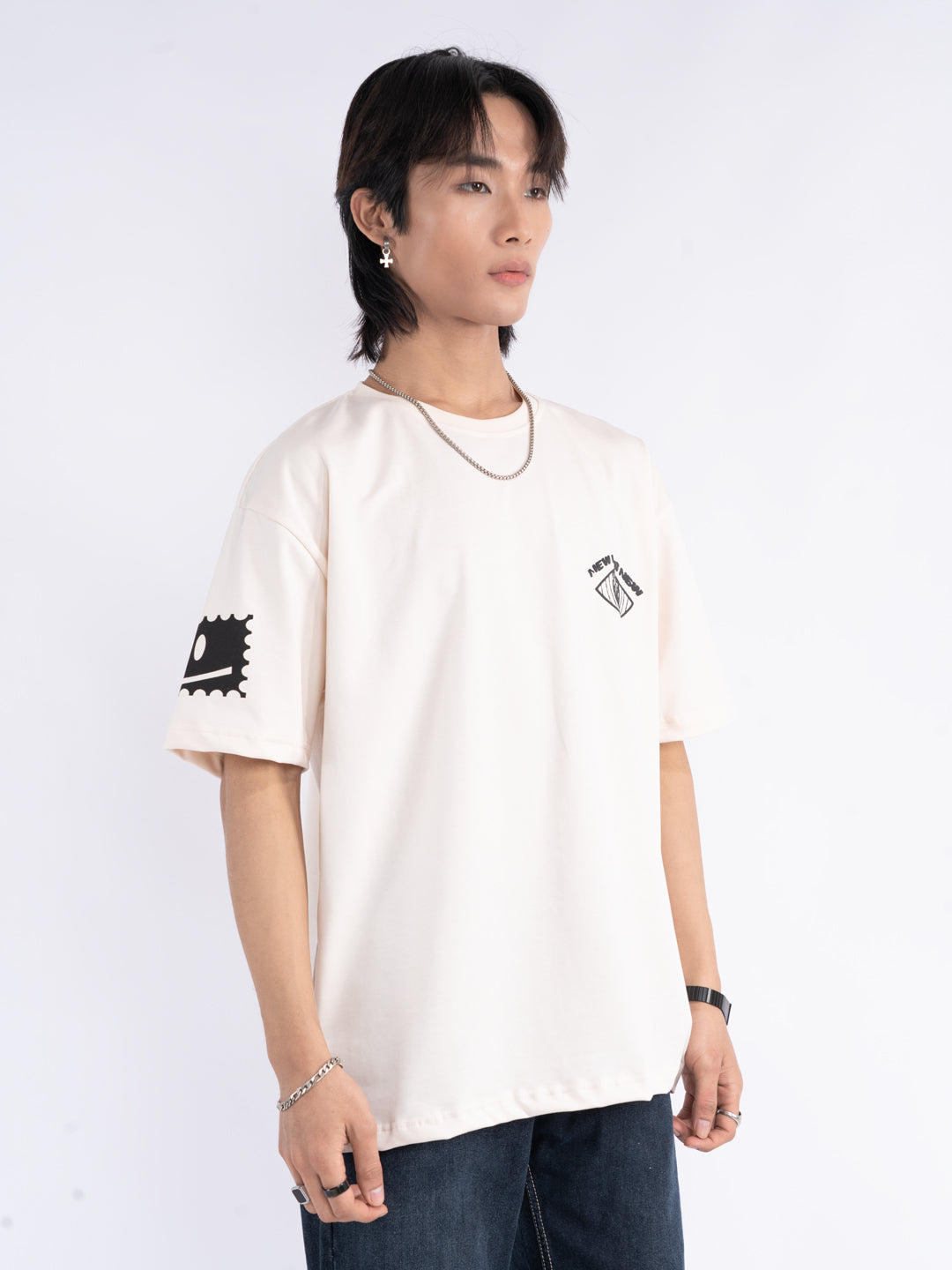 This is New Oversized T-Shirt in Beige