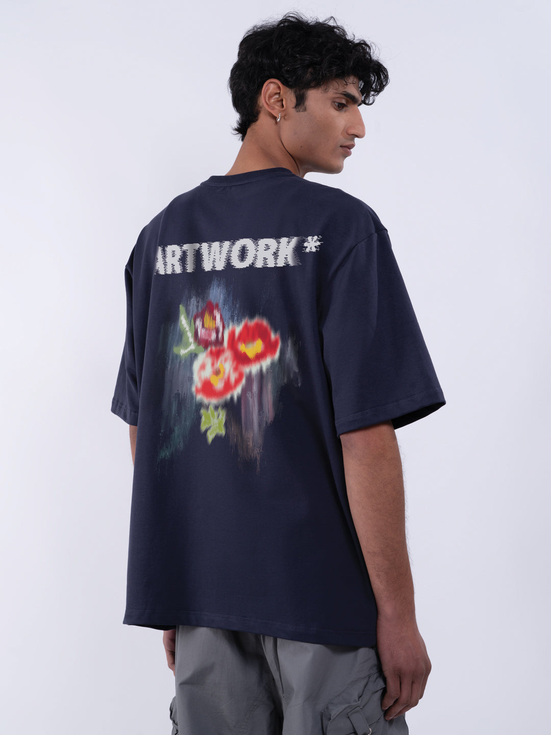 Atrwork Printed Black T-Shirt